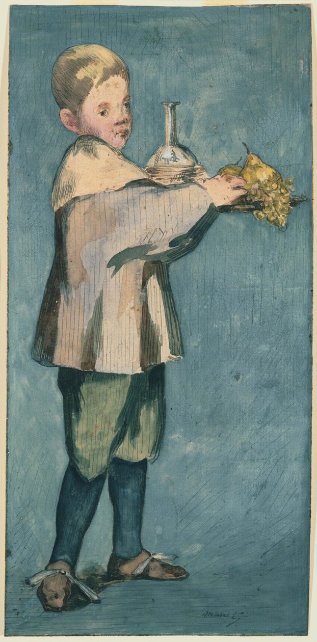 Menino, carregando uma bandeja de Édouard Manet