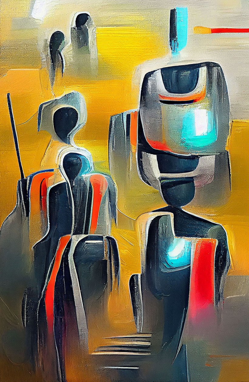 Pintura de silhueta abstrata, Sombras místicas, impressões de arte de parede de F. Abderrahim