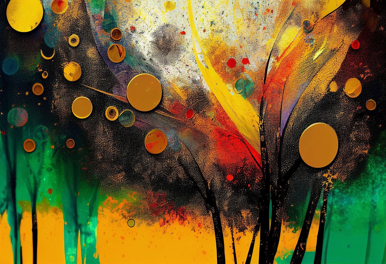 Sussurros Outonais: Uma tela digital de natureza abstracta de F. Abderrahim