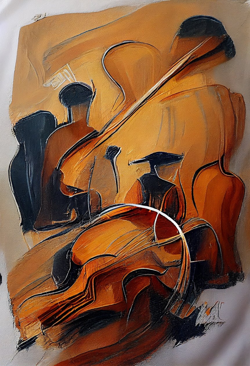 Tela abstrata digital em castanho profundo de F. Abderrahim