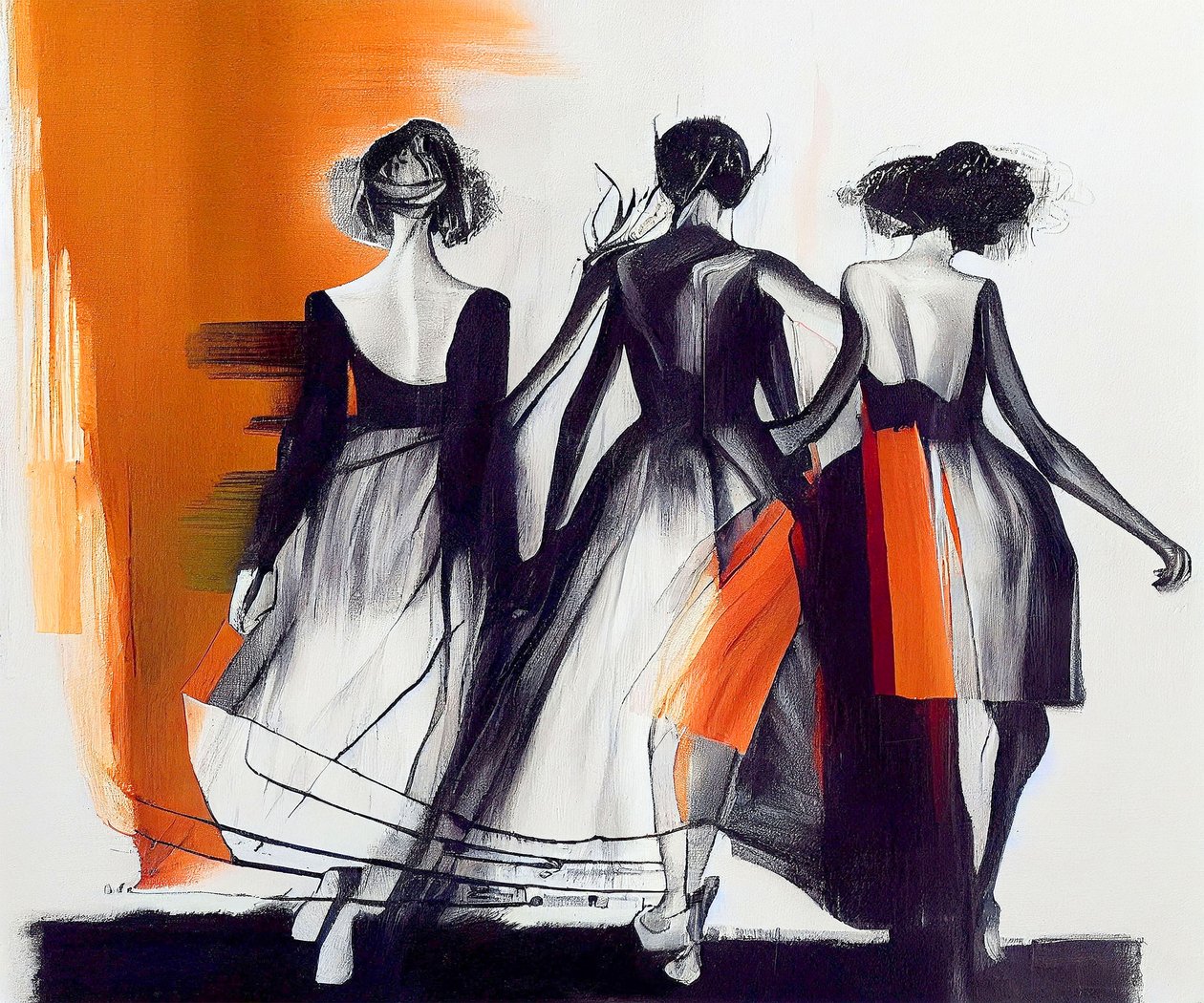 Modelo de moda, silhueta de mulher vista por trás, postura feminina de F. Abderrahim