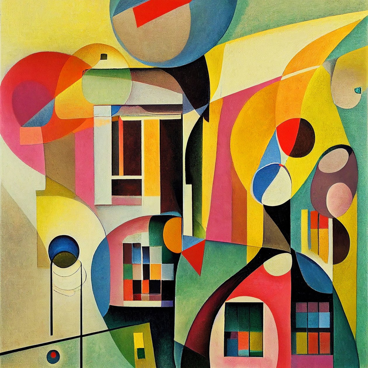 Formas geométricas abstractas multicoloridas, impressões de arte em tela de F. Abderrahim