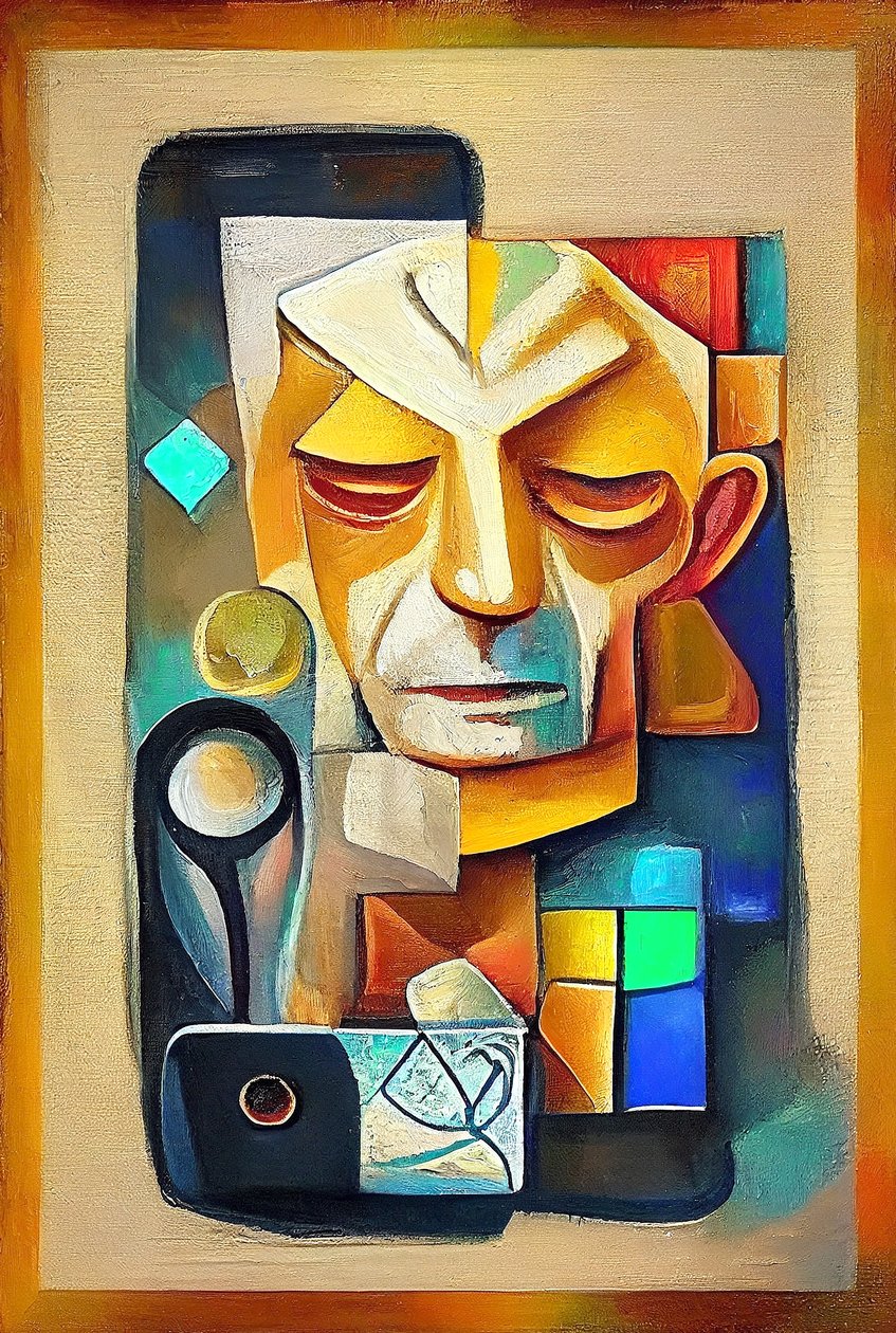 Arte inspirada em Picasso, Pintura surrealista abstrata, Impressão de arte mural a pedido de F. Abderrahim