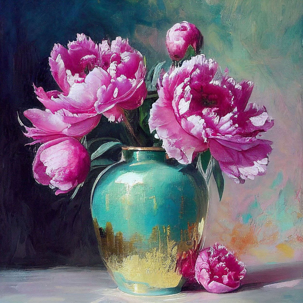 Pintura de flores cor-de-rosa, desenho botânico abstrato, Arte de parede | Impressões em tela de F. Abderrahim