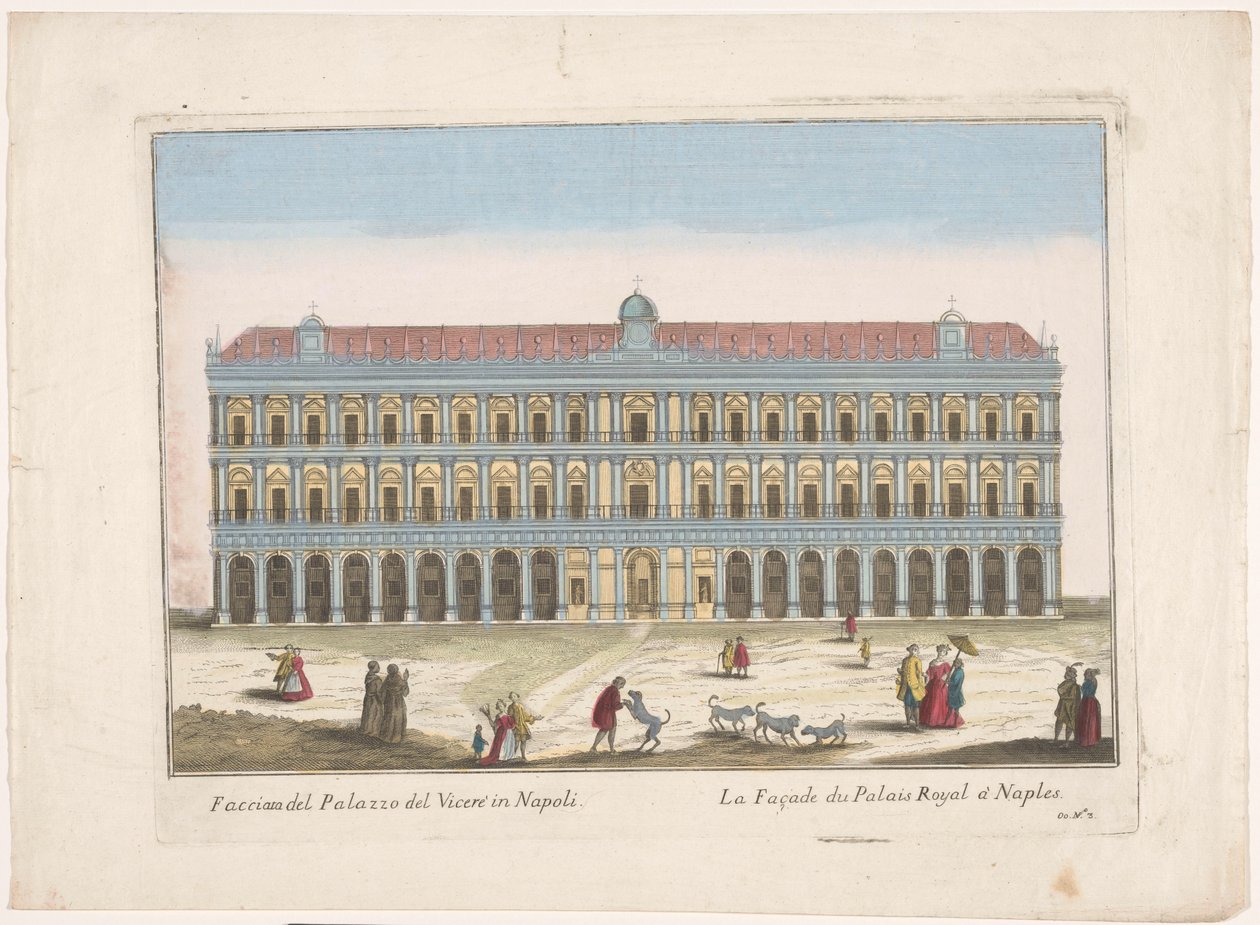 Vista do Palazzo Reale em Nápoles
Facciata del palazzo del vicere em Nápoles (título sobre o objecto) de familie Remondini (attributed to)