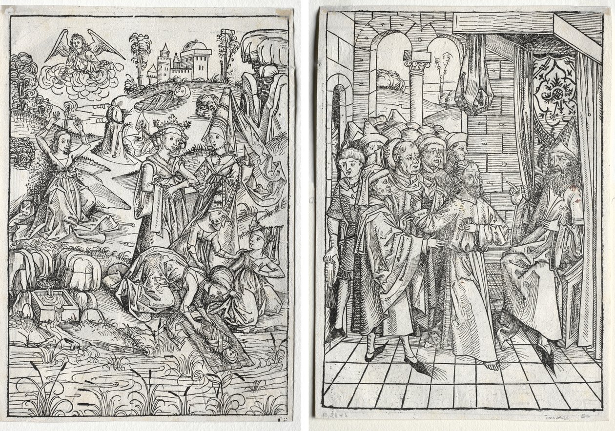 O Guardião do Tesouro: Moisés Encontrado pela Filha do Faraó (reto); O Tesoureiro: Cristo diante de Caifás (verso) de firm of Christophe Philippe Oberkampf
