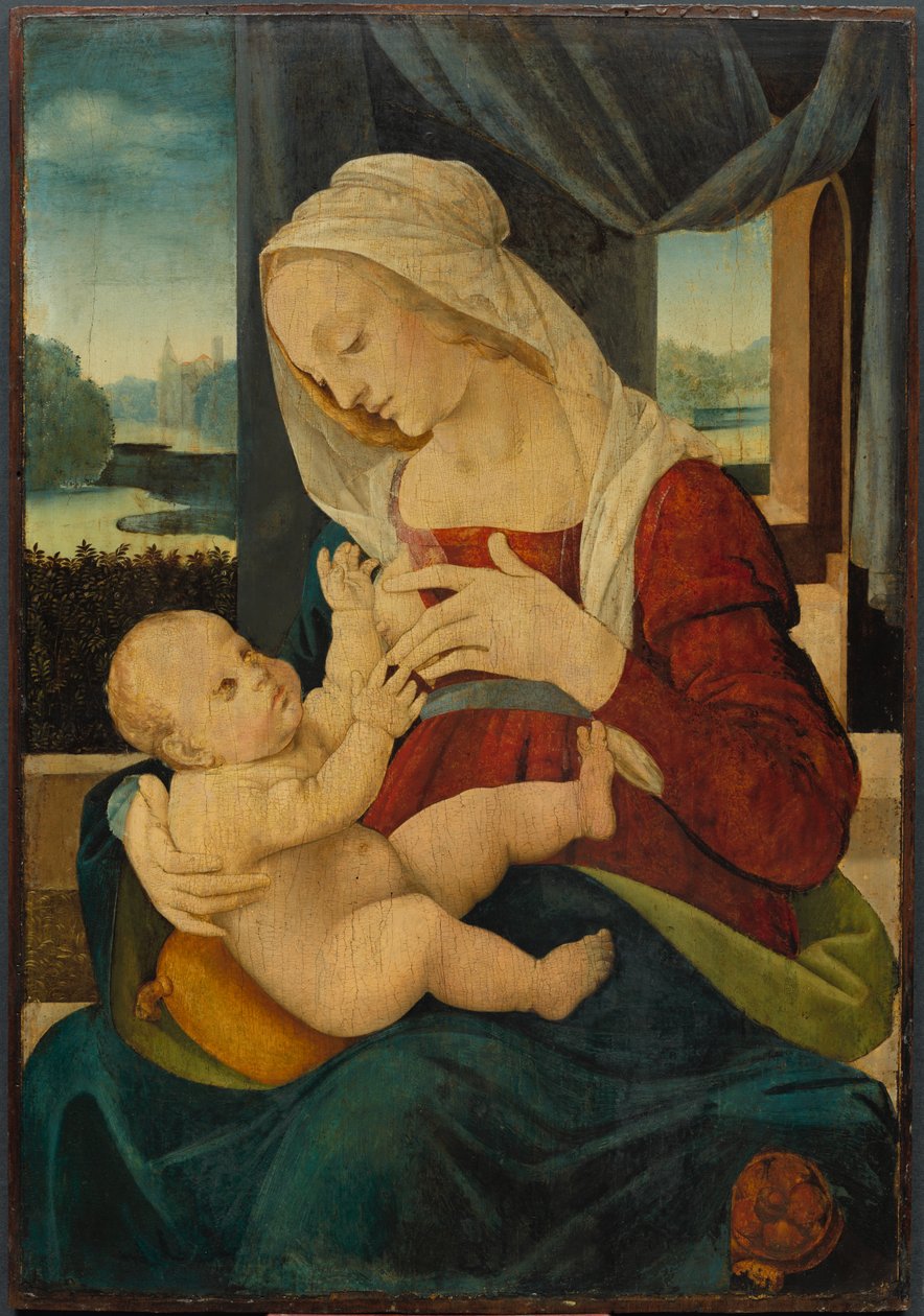 Virgem e o Menino de follower of Lorenzo di Credi