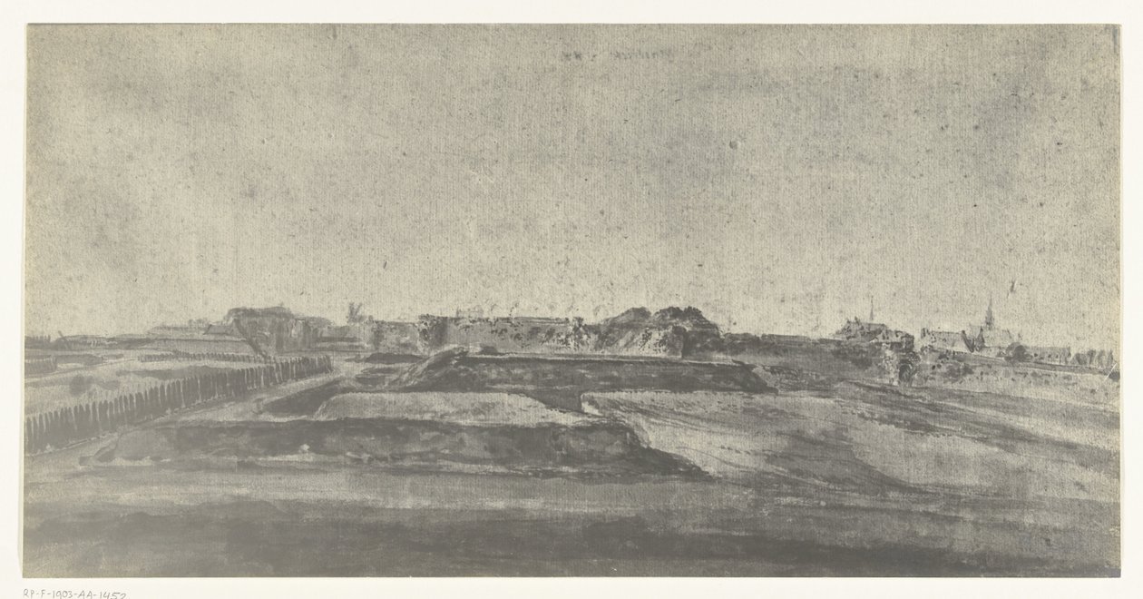 Vista de Maastricht, 1672 Fotos de desenhos da invasão francesa da Holanda em 1672 por Adam Frans van der Meulen preservados na Manufacture des Gobelins (título da série) de frères Moreau