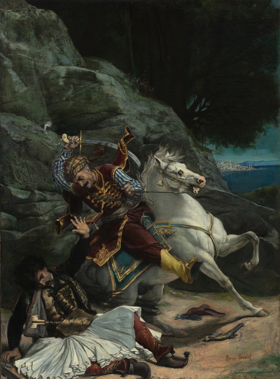 Combate de um grego e um turco de imitator of Horace Vernet