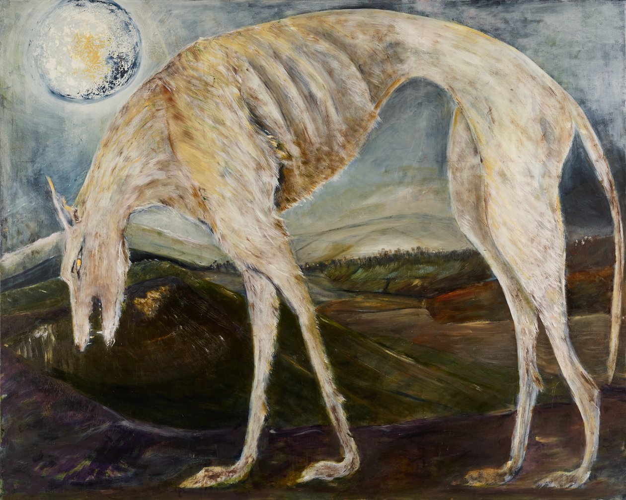 Gothic Hound, 2017 (óleo sobre tela) de jocasta shakespeare