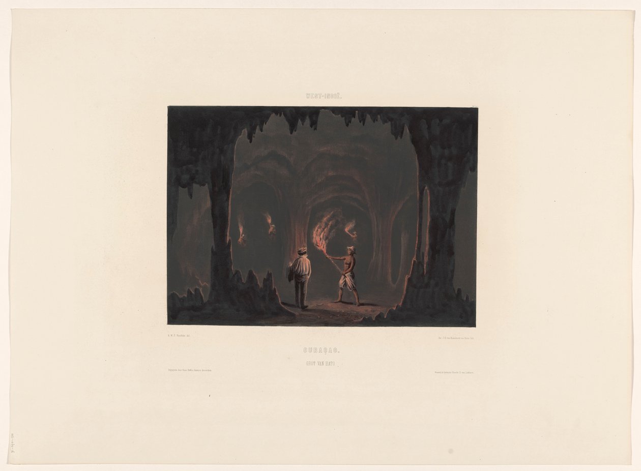 Cavernas de Hato Curaçao. Cave of Hato (título no objeto) de jonkheer Jacob Eduard van Heemskerck