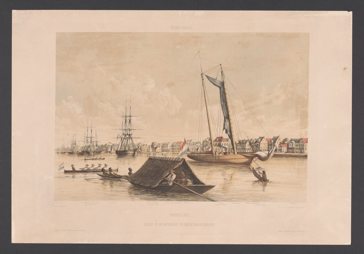 Frente ao mar e estrada em Paramaribo
Suriname. Vista da Orla Marítima e Rodoviária de Paramaribo (título sobre o objecto)
Índias Ocidentais (título da série sobre o objecto)
Gezigten uit Neerland
