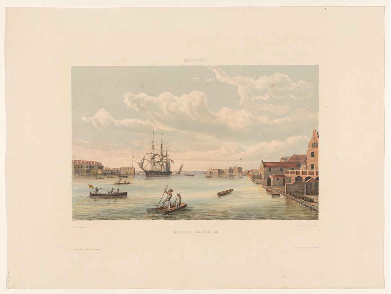 Willemstad A renda do porto de Curaçao (título sobre objeto) de jonkheer Jacob Eduard van Heemskerck