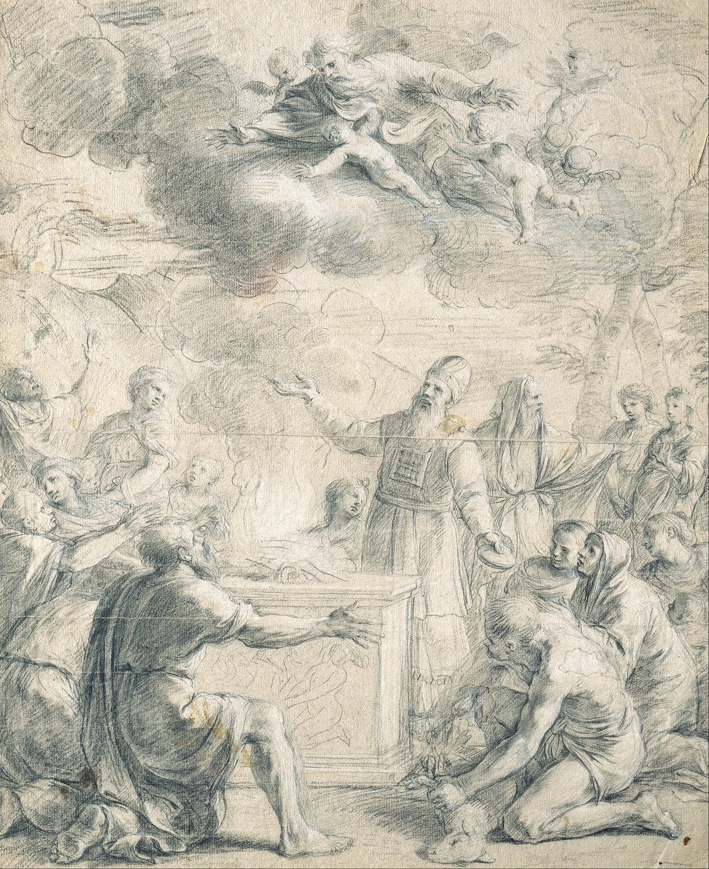 Sacrifício de Aarão de known as Borgognone Guglielmo Cortese
