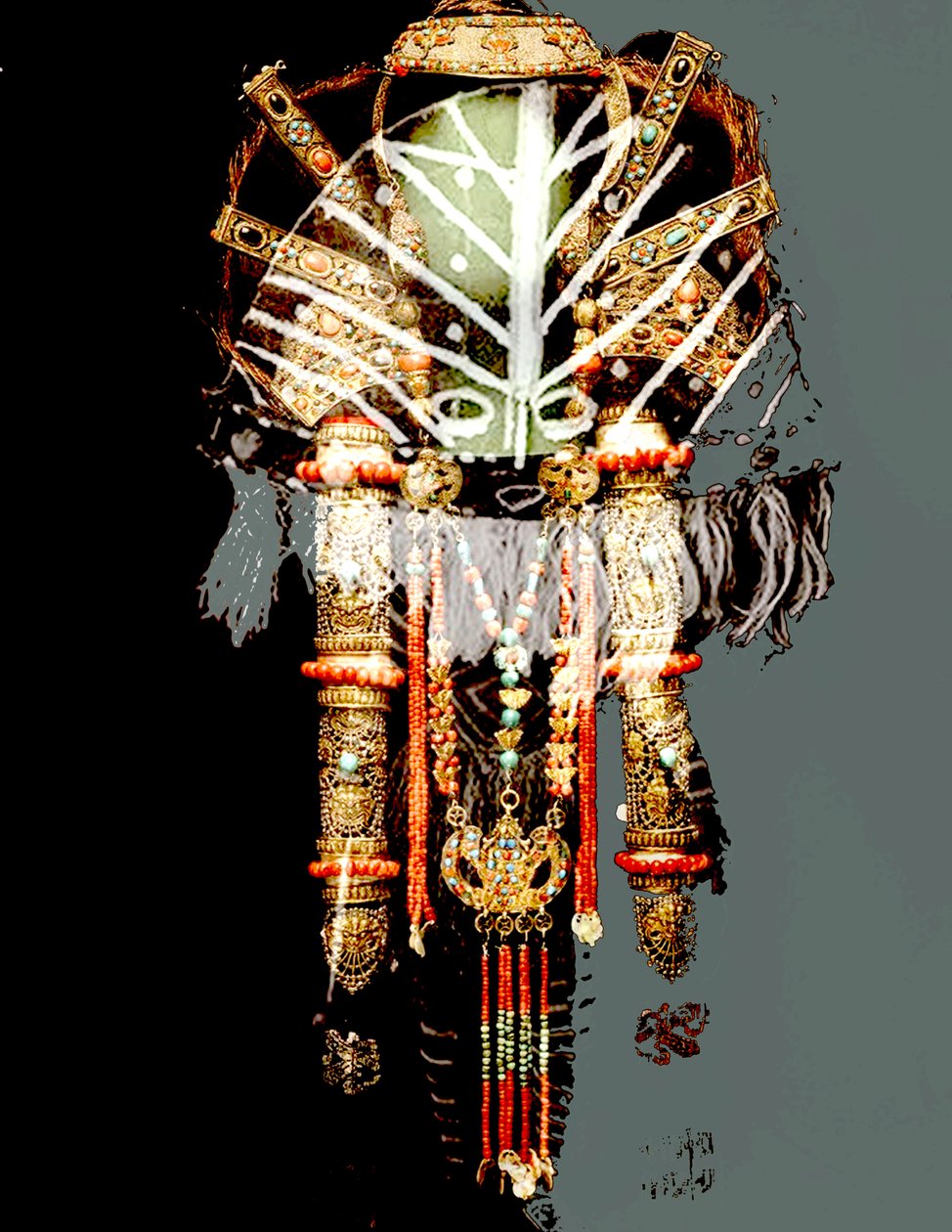 COLAGEM DE MÁSCARAS AFRICANAS, 2018 (técnica mista) de linda arthurs