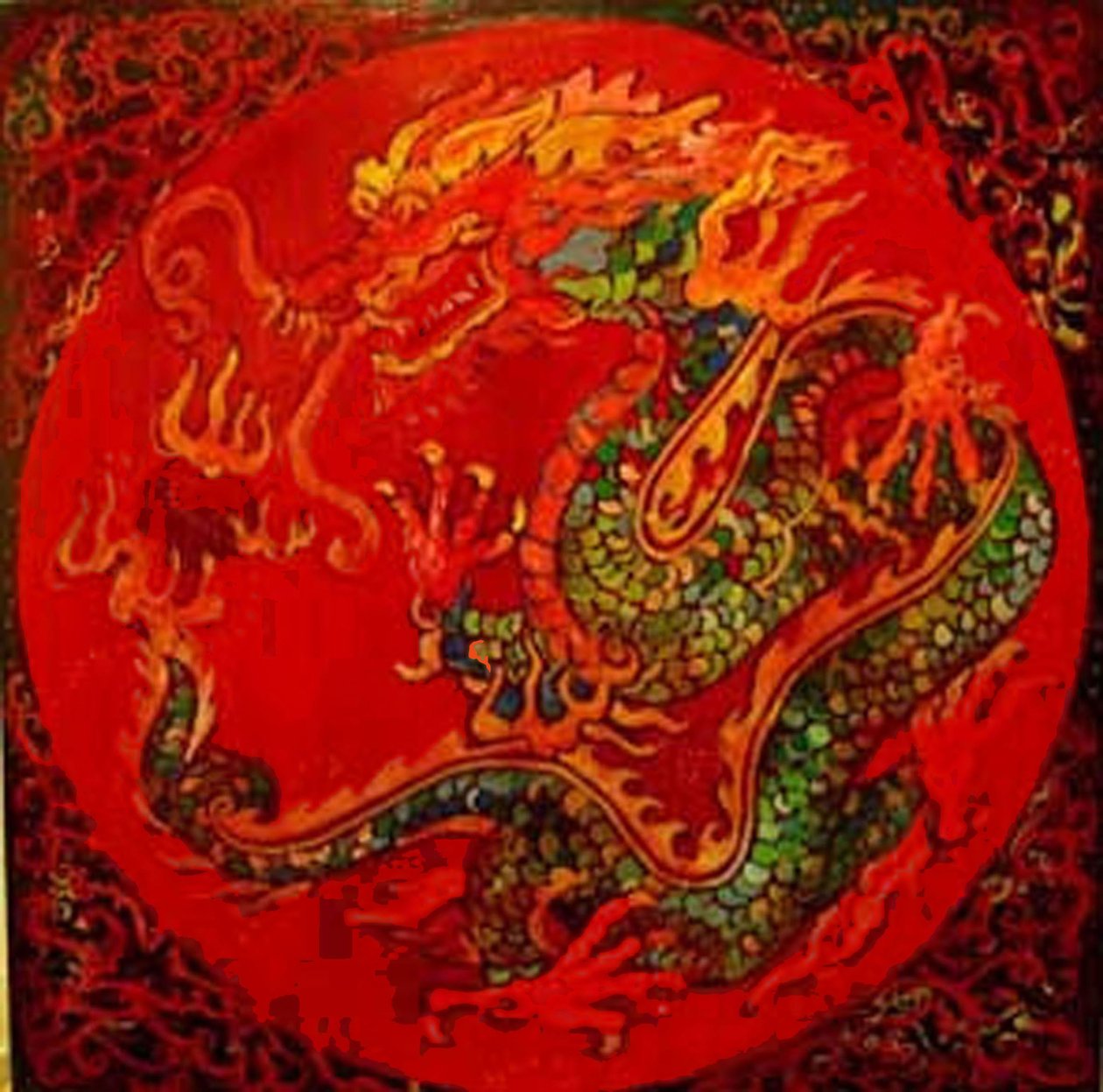 Dragão, 2016 (misto, acrílico, tinta, óleo) de linda arthurs
