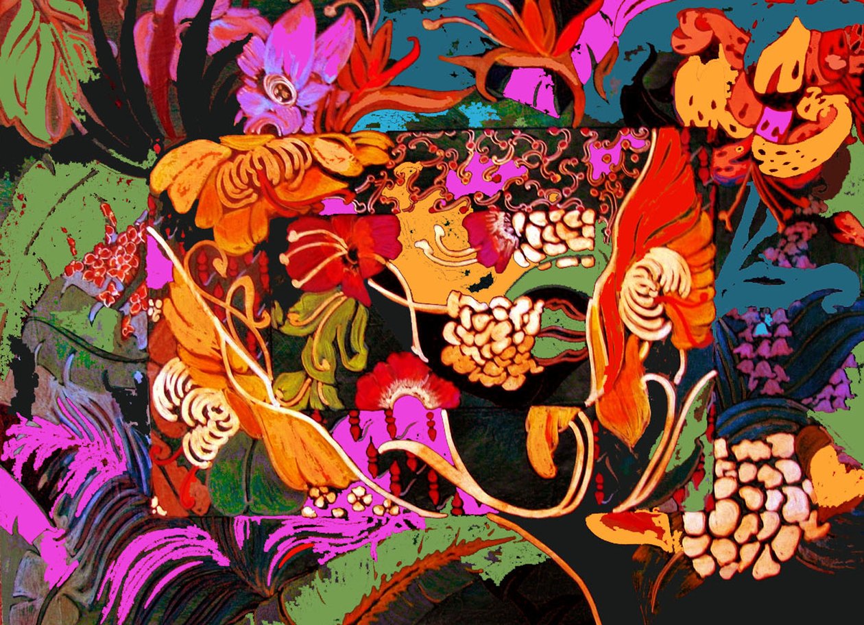 Colagem floral, 2016 (técnica mista) de linda arthurs