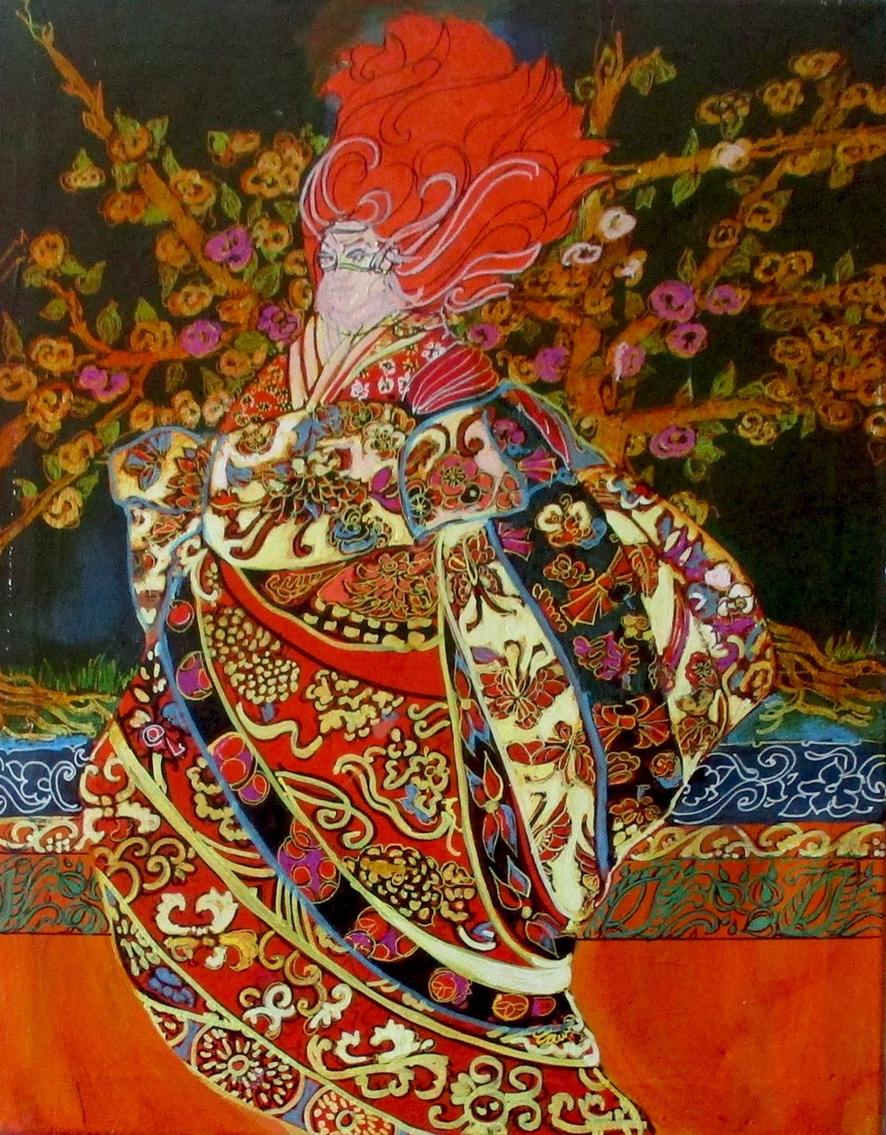 Mulher mágica, 2015 (misto, acrílico, tinta, óleo) de linda arthurs