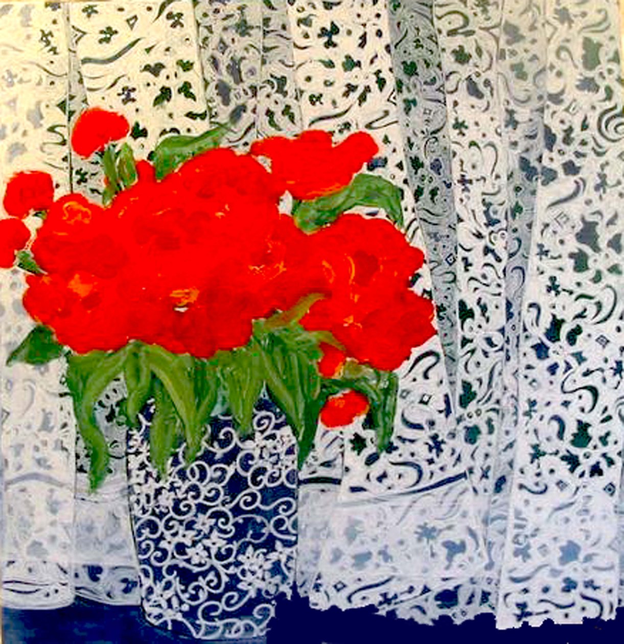 Tulipas para Sheila, 2015 (misto, acrílico, tinta, óleo) de linda arthurs