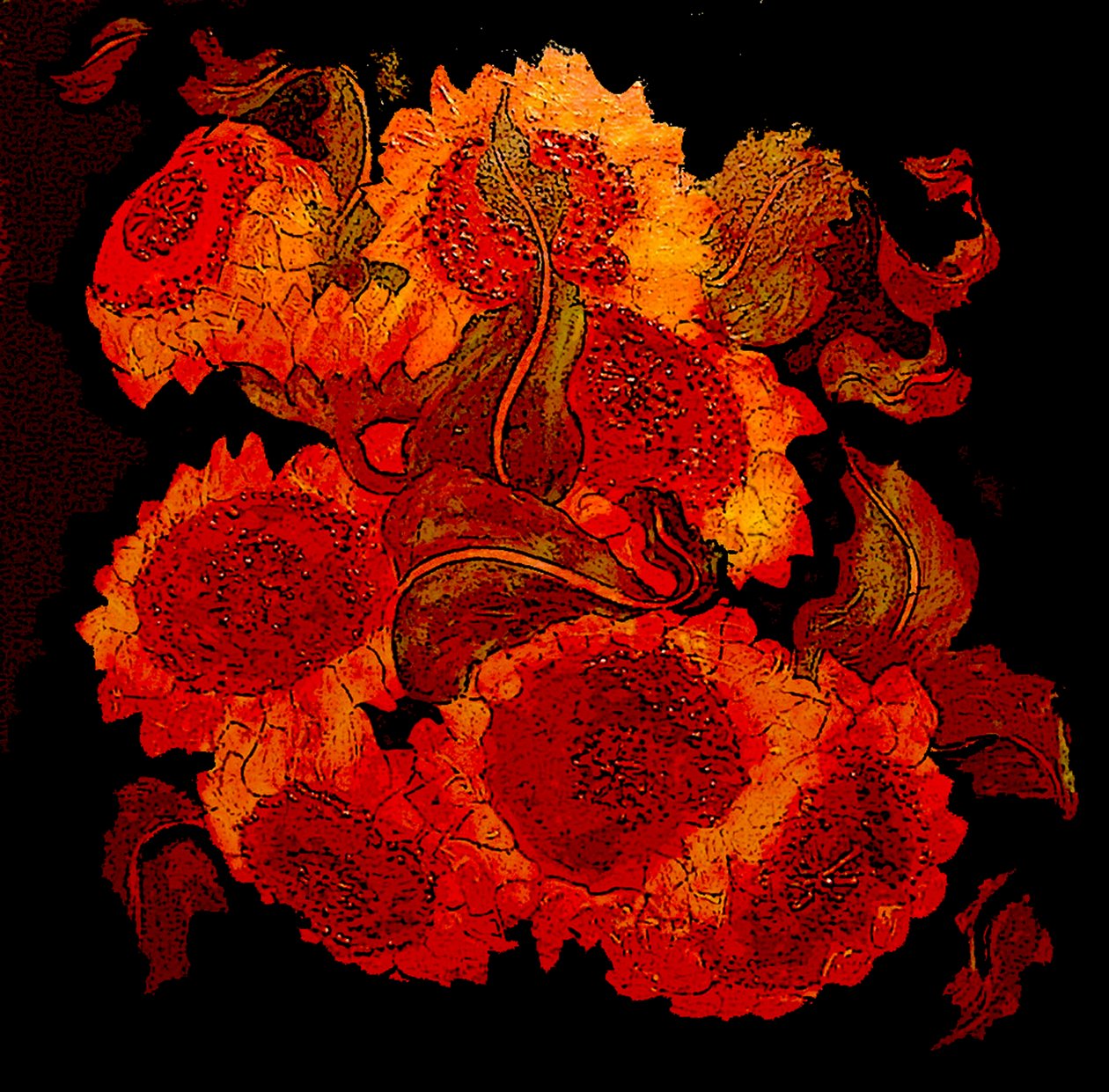 girassóis, 2014 (técnica mista) de linda arthurs