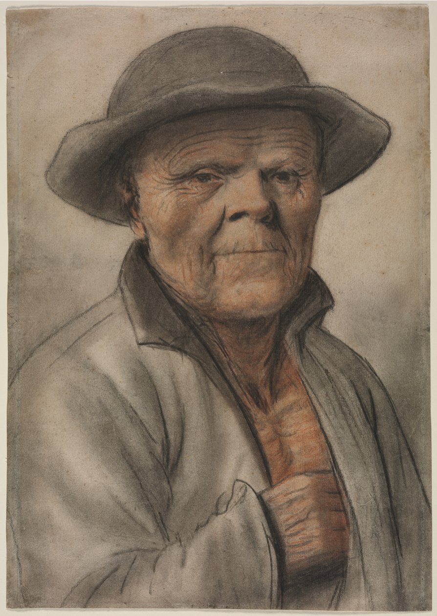 Retrato de um velho de manner of Nicolas Lagneau