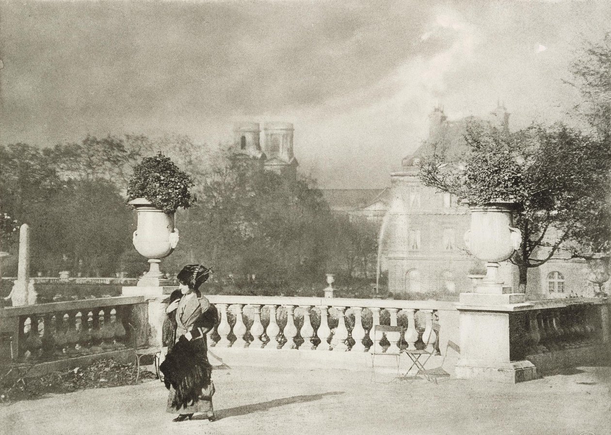 Mulher, em, luxemburgo, jardins de Émile Joachim Constant Puyo
