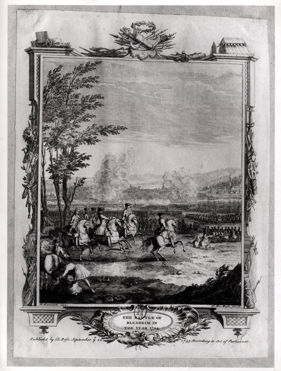 A batalha de Blenheim, 13 de agosto de 1704, gravada por Claude Dubosc, 1735 de Antoine Benoist or Benoit du Cercle