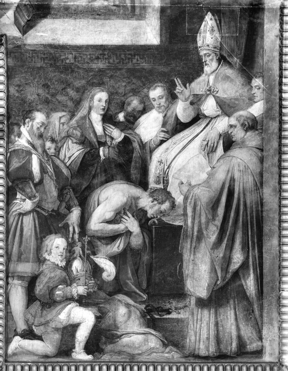 Papa Gregório VII (b.1020) absolvendo o Imperador Henrique IV (1050-1106) de Federico Zuccari or Zuccaro