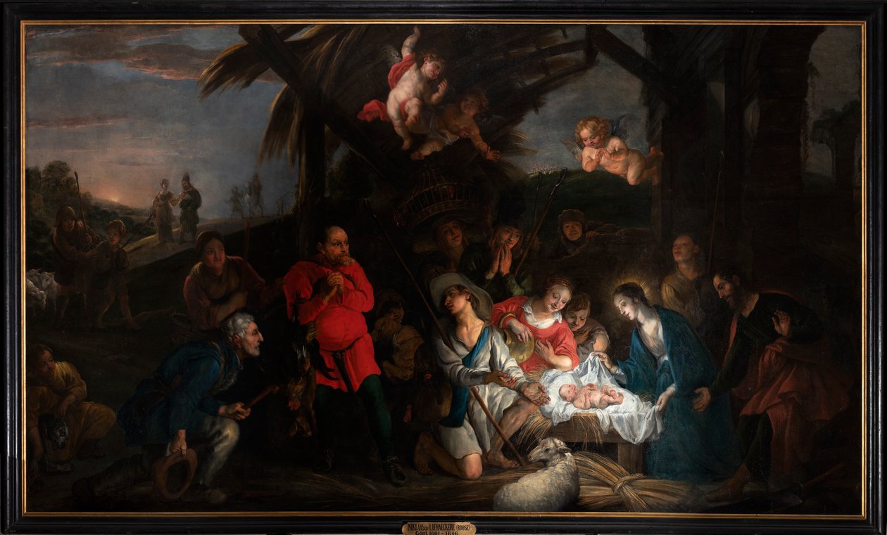 A Adoração dos Pastores de or Liemaecker Nicolaas de Liemakere