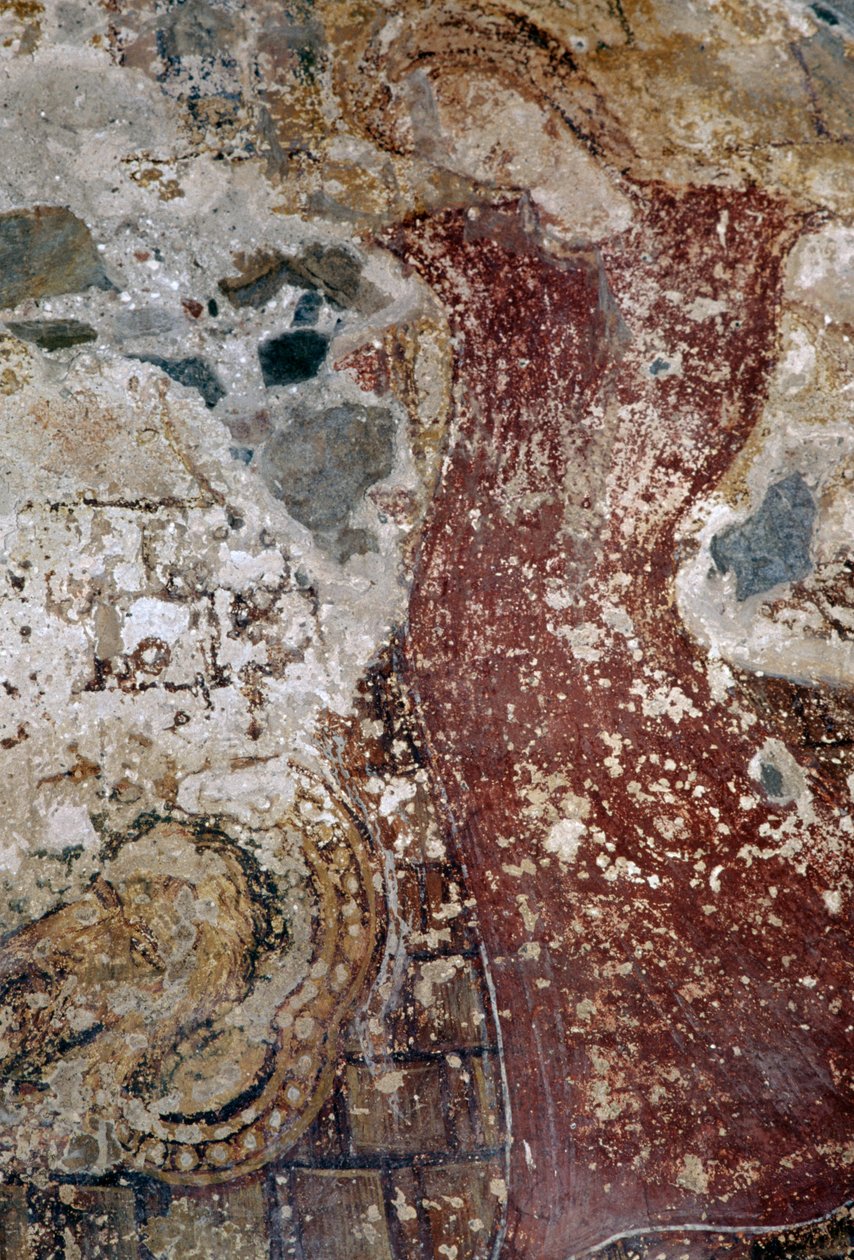 Fresco na igreja bizantina de Agios Georgios, Vathi, Creta, Grécia (foto) de Theodore Charles Ange Coquelin