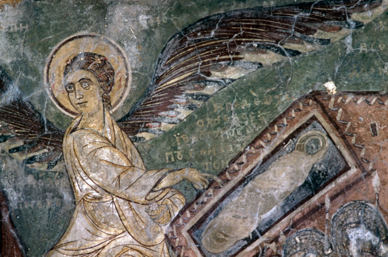 Frescos com anjo na Igreja da Metamorfose tou Sotiros, Kefali, Creta, Grécia (foto) de Theodore Charles Ange Coquelin