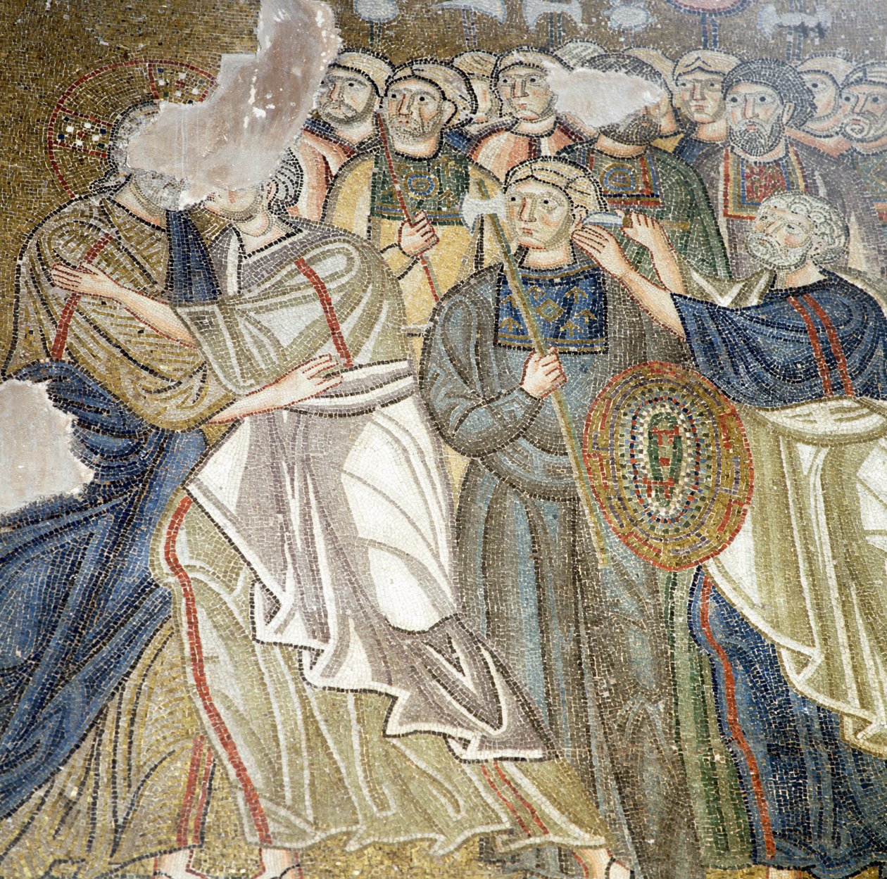 O beijo de Judas, mosaico em katholikon (igreja principal) do mosteiro Nea Moni (Lista do Patrimônio Mundial da Unesco) de Theodore Charles Ange Coquelin