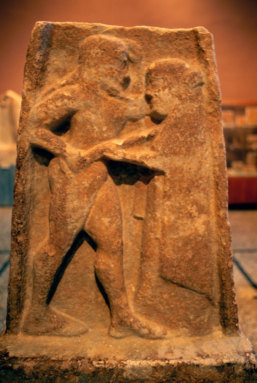 Estela com relevo representando Agamémnon e Clytemnestra, civilização grega, século VI a.C. de Theodore Charles Ange Coquelin