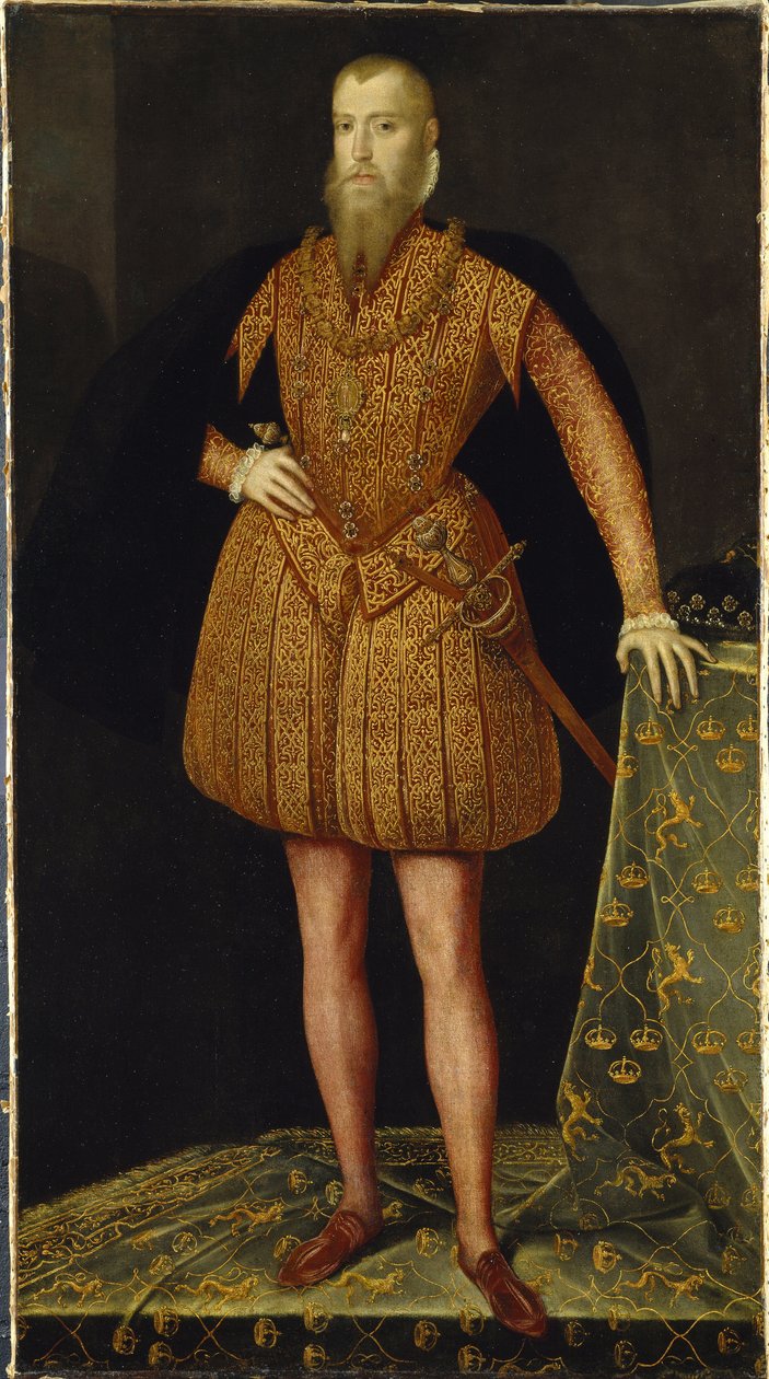 Eric XIV roi de Suede - Retrato do Rei Eric XIV da Suécia (1533-1577) par Meulen, Steven van der (activo 1543-1564) de or Muelen Steven van der Meulen