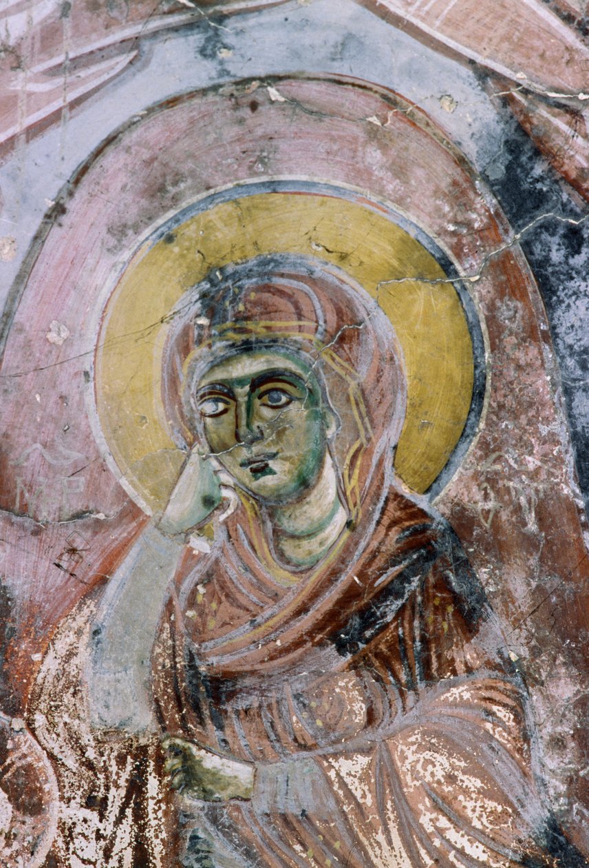 Madonna, fresco na Igreja de Agios Georgios, Mourne, Creta, Grécia (foto) de Unbekannt Unbekannt