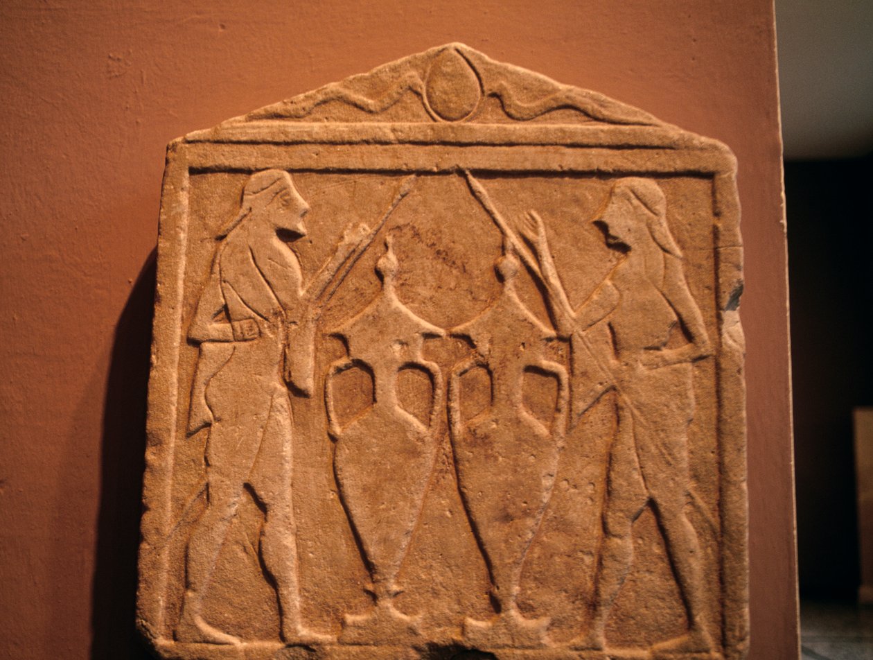 Alívio retratando Kastor e Polydeukes, de Esparta, Grécia, civilização grega de Unbekannt Unbekannt