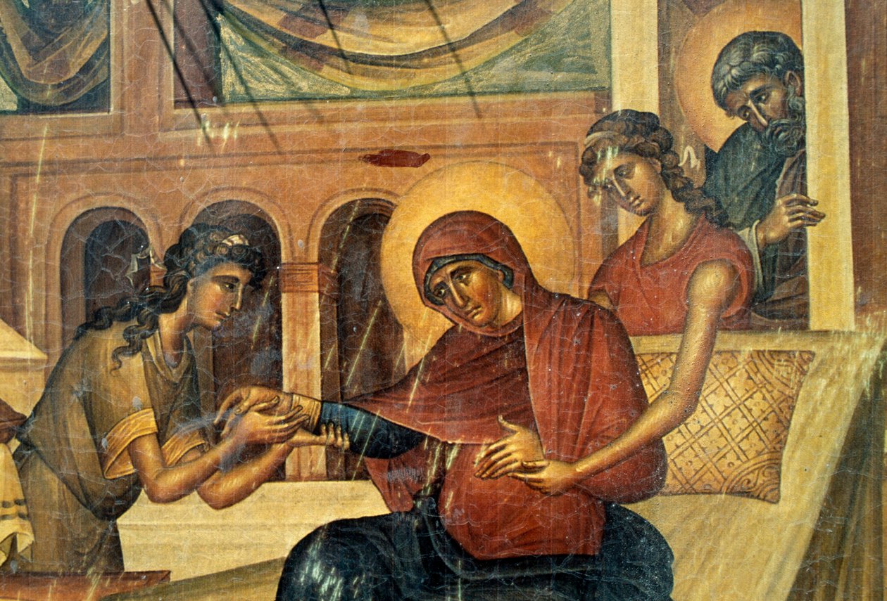 Ícone votivo, detalhe, Igreja Panagia, Skafidia, Prodromi, Creta, Grécia (foto) de Unbekannt Unbekannt