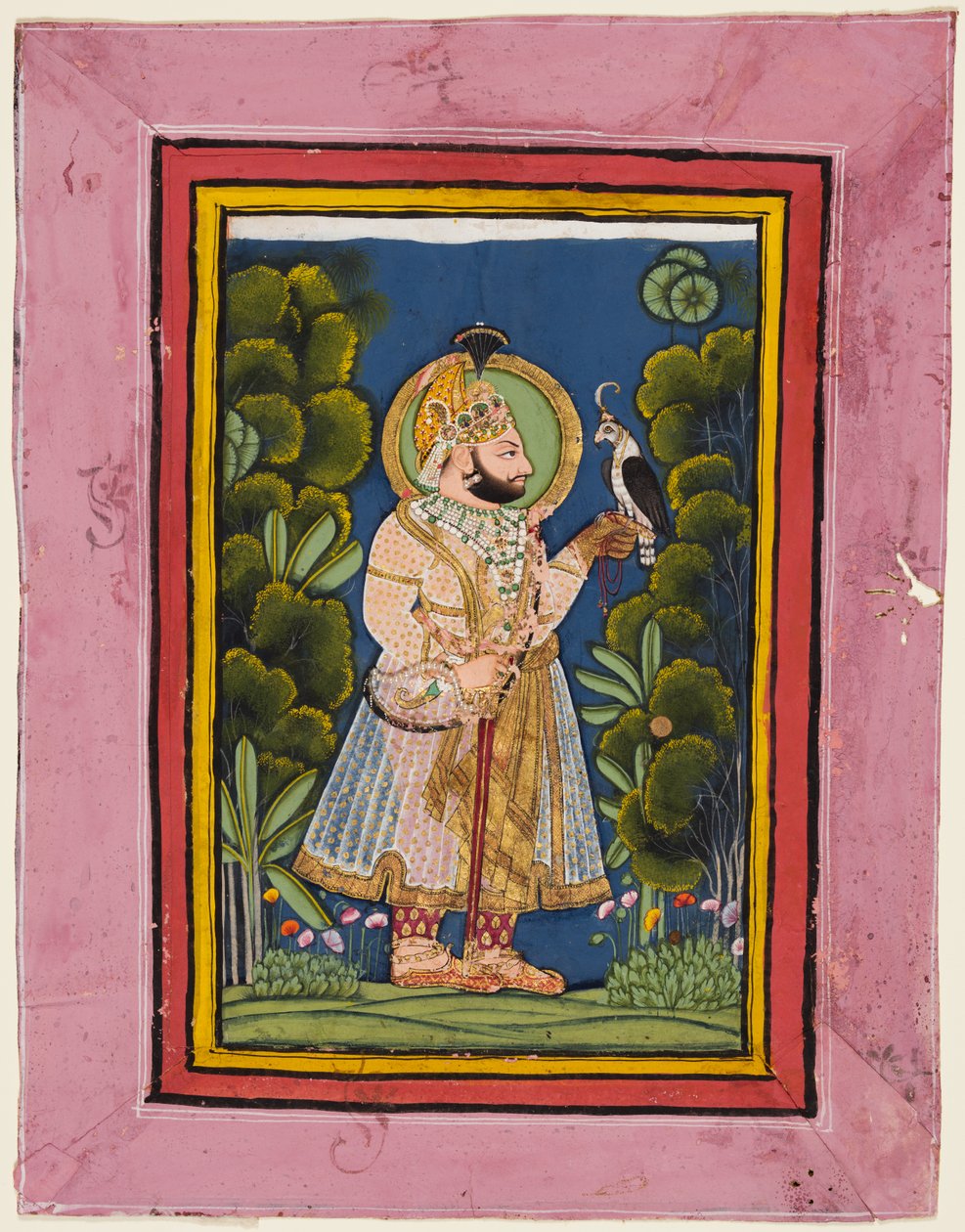 Maharana Jawan Singh de Mewar (r. 1828-38) Detenção de um Falcão de possibly by Ghasi