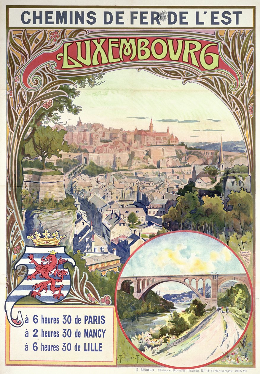 Cartaz publicitário Luxemburgo, c.1900 de pseudonym of Trinquier, Louis Trinquier Trianon