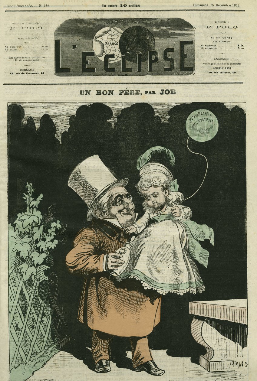 Um bom pai, Adolphe Thiers (1797-1877), historiador e estadista francês. Capa em "L