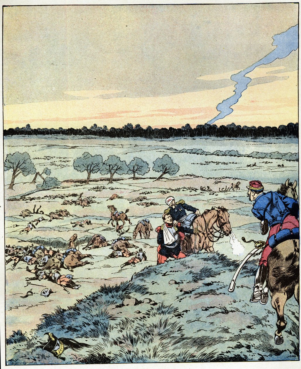 Naves de batalha? Não há mais! A resposta de um general a um oficial que reclamava reforço na Batalha de Reischoffen, conhecido pelo seu pesado dever em 1870. Ilustração de Job (Jacques Marie Gaston Onfray e Breville) (Jacques-Marie) (1858-1931) por t de pseudonym for Onfray de Breville Jacques Job