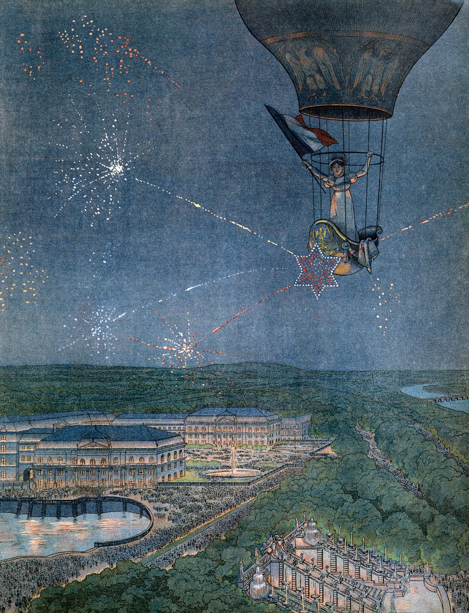 Fete dá no parque do castelo de Saint Cloud (Saint-Cloud) por ocasião do baptismo de Napoleão François Carlos José Bonaparte, príncipe imperial, rei de Roma (então Napoleão II de pseudonym for Onfray de Breville Jacques Job