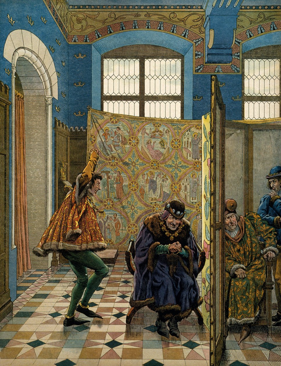 História da França na Idade Média (Idade Média): Um dos senhores do Connetable de Saint Pol faz troça do Rei de Inglaterra (seu aliado) perante o Rei de França Luís XI disse o Prudente (1423-1483) quando um emissário de Eduardo IV veio ao encontro de L de pseudonym for Onfray de Breville Jacques Job