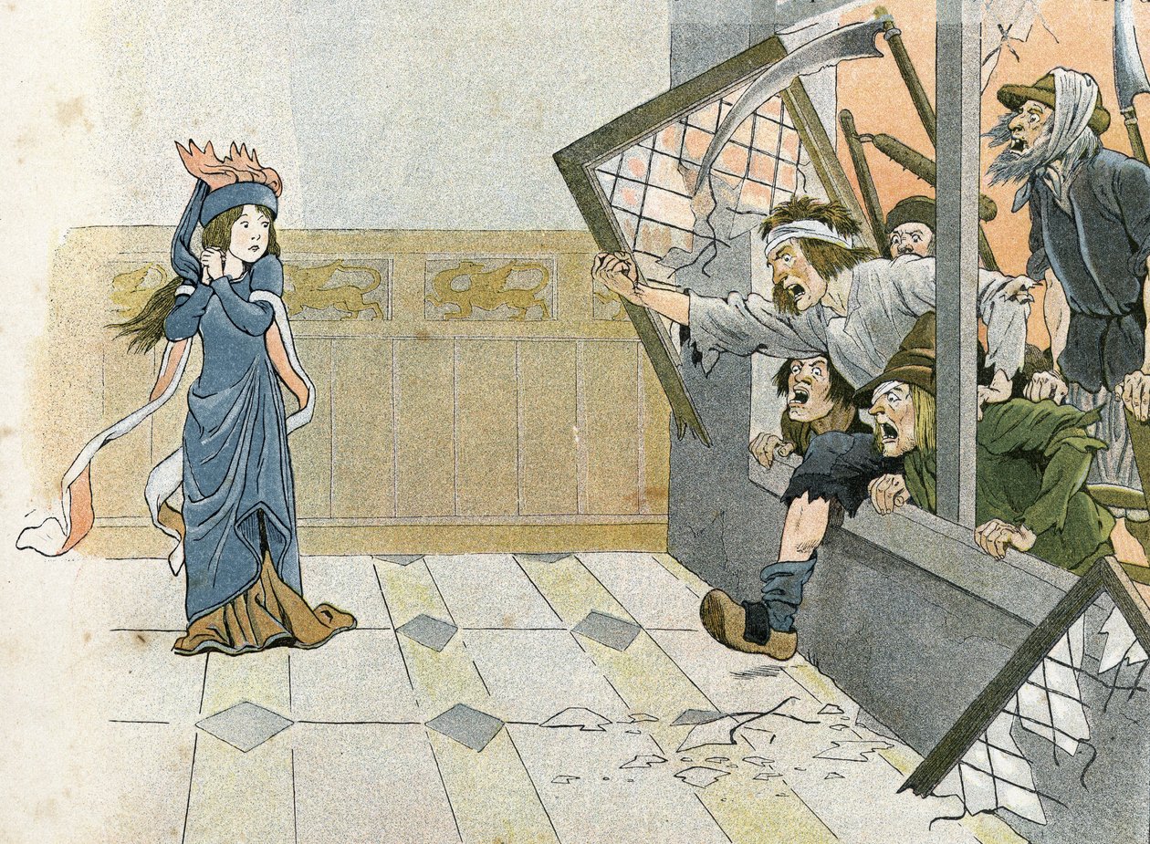 Guerra dos Cem Anos - La Grande Jacquerie (1358) na França, sua história contada por G. Montorgueil, imagem de Job 1896 (gravura) de pseudonym for Onfray de Breville Jacques Job