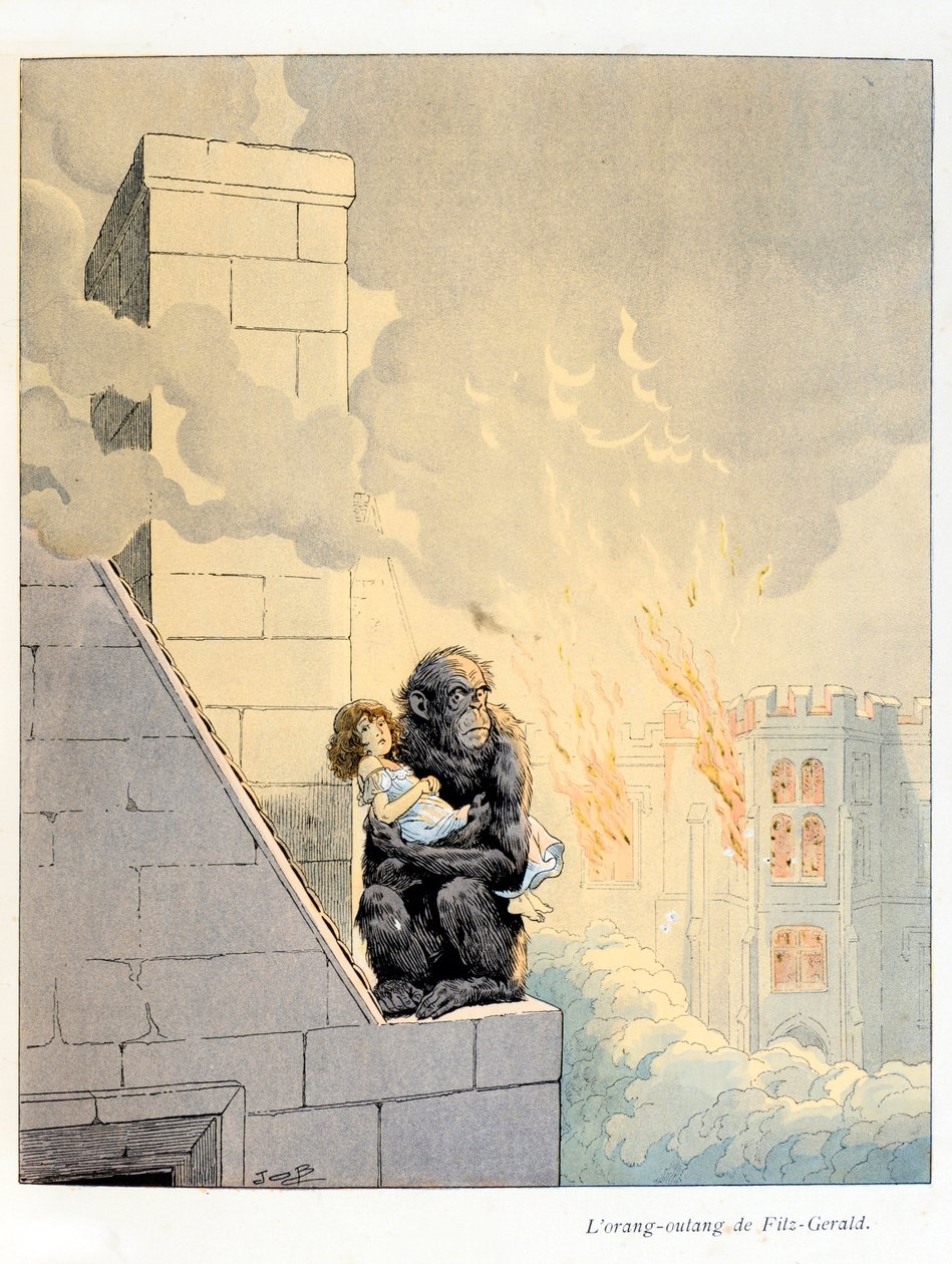 Ilustração do livro "A la gloire des betes" texto de A Fabre, desenhos de Jacques Marie Gaston Onfray de Breville dit JOB (1858-1931), editora Maison Alfred Mame e filho: L