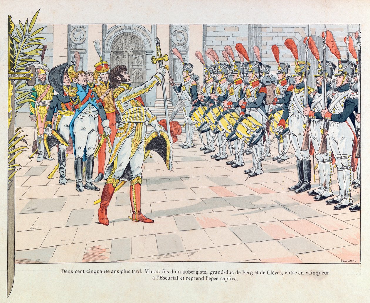 Jacques Marie Gaston Gaston Onfray de Breville dit JOB (1858 - 1931); Ilustração do livro "Les epees de France": Joachim Murat a l