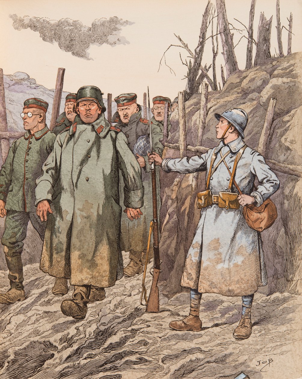 Jacques Marie Gaston Onfroy de Breville dit JOB (1858-1931) - Blueberry (jovem recruta que supervisiona prisioneiros alemães durante a Primeira Guerra Mundial), Coleção Privada de pseudonym for Onfray de Breville Jacques Job
