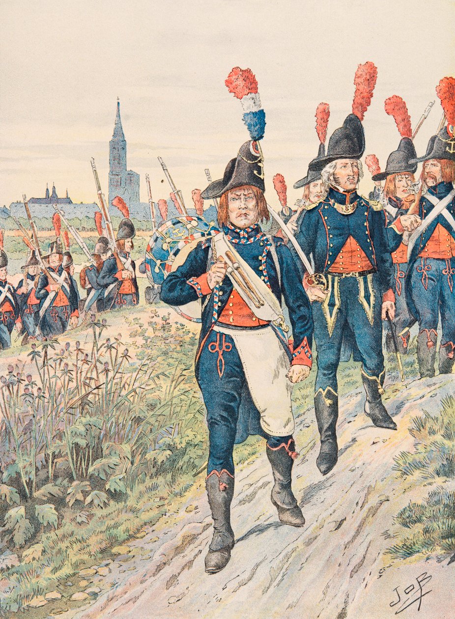 Jacques Marie Gaston Gaston Onfroy de Breville dit JOB (1858-1931) - Tropas francesas mantidas em todos os momentos: Strasbourg Pontonniers (1793), Colecção privada de pseudonym for Onfray de Breville Jacques Job