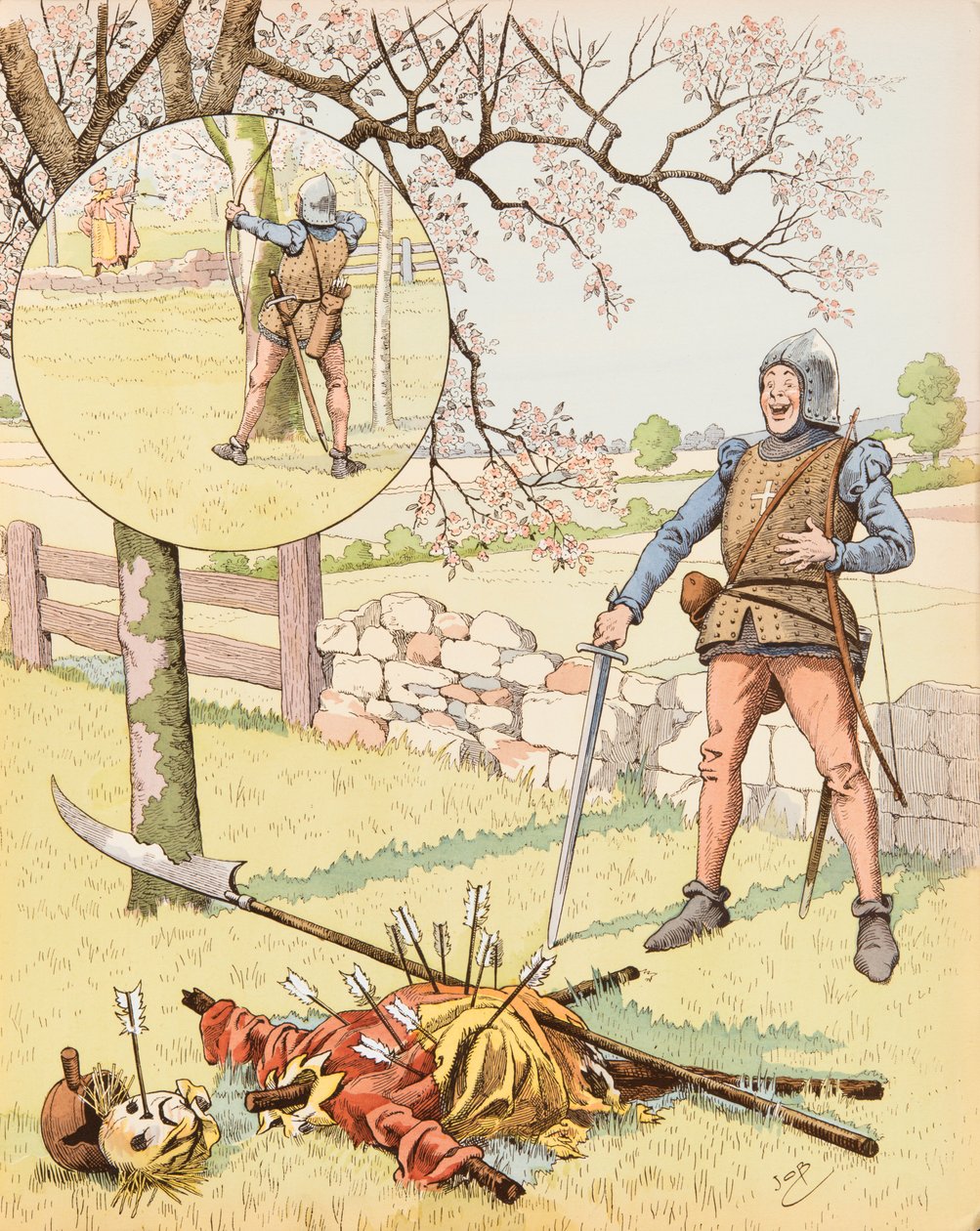 Jacques Marie Gaston Onfroy de Breville dit JOB (1858-1931) - Le Franc Archer de Bagnolet (obra cômica do século XV com um soldado fanfaron), Coleção Particular de pseudonym for Onfray de Breville Jacques Job