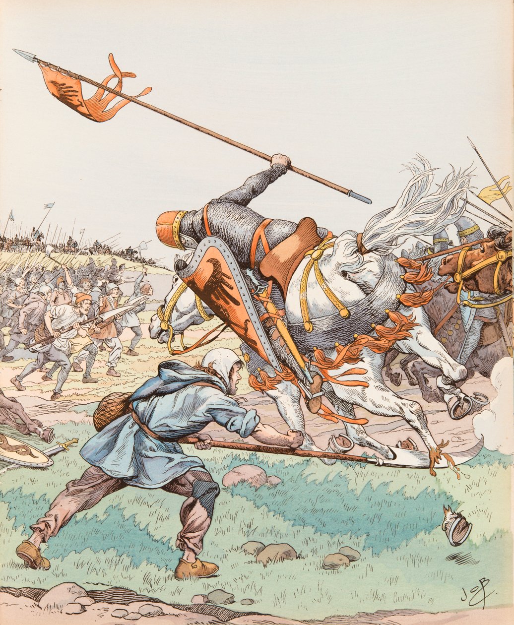 Jacques Marie Gaston Onfroy de Breville dit JOB (1858-1931) - Le reaper de Bouvines (camponês que participou na Batalha de Bouvines em 1214), Privee de Collection de pseudonym for Onfray de Breville Jacques Job